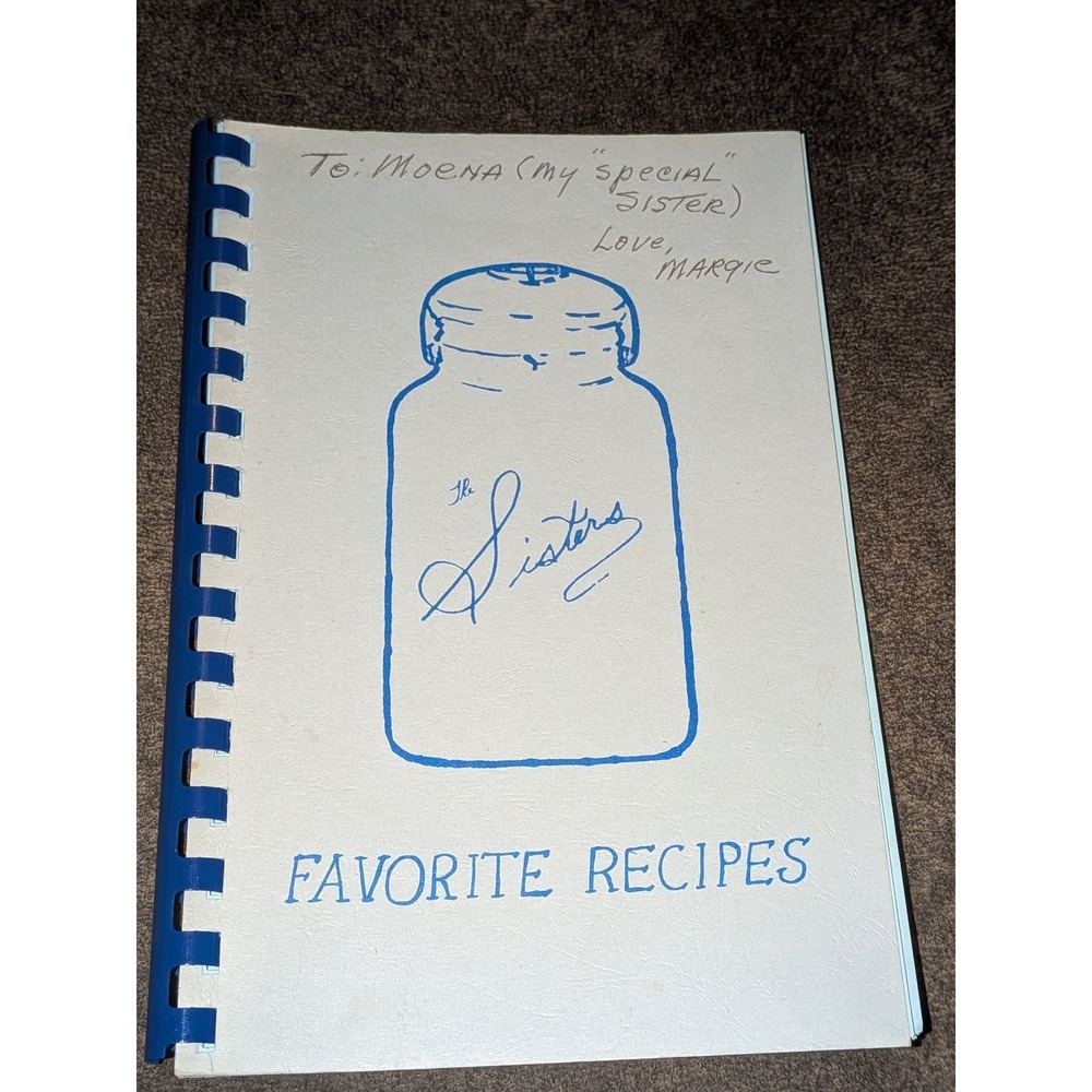 Vtg 1984 THE SISTERS FAVORITE RECIPES Cookbook SIGNED Bobbie Gwen Tea Room FL